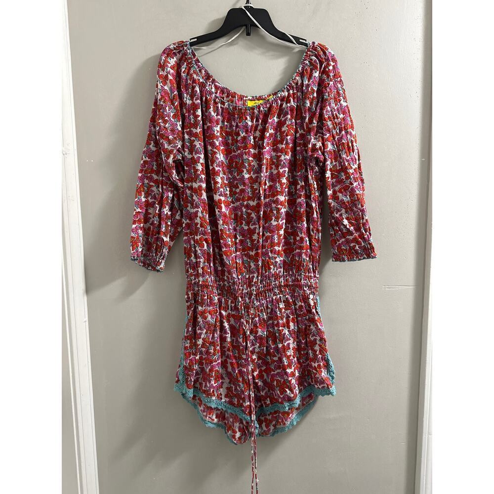 Roller Rabbit Multicolor Bahia Niama Romper‎ size Small 100% Cotton